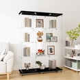 thumbnail image 2 of Litake Glass Cabinet With 4 Shelves Floor Standing Bookshelf Curio Cabinet Collection Glass Display Case For Home Office Living Room, 2 of 8
