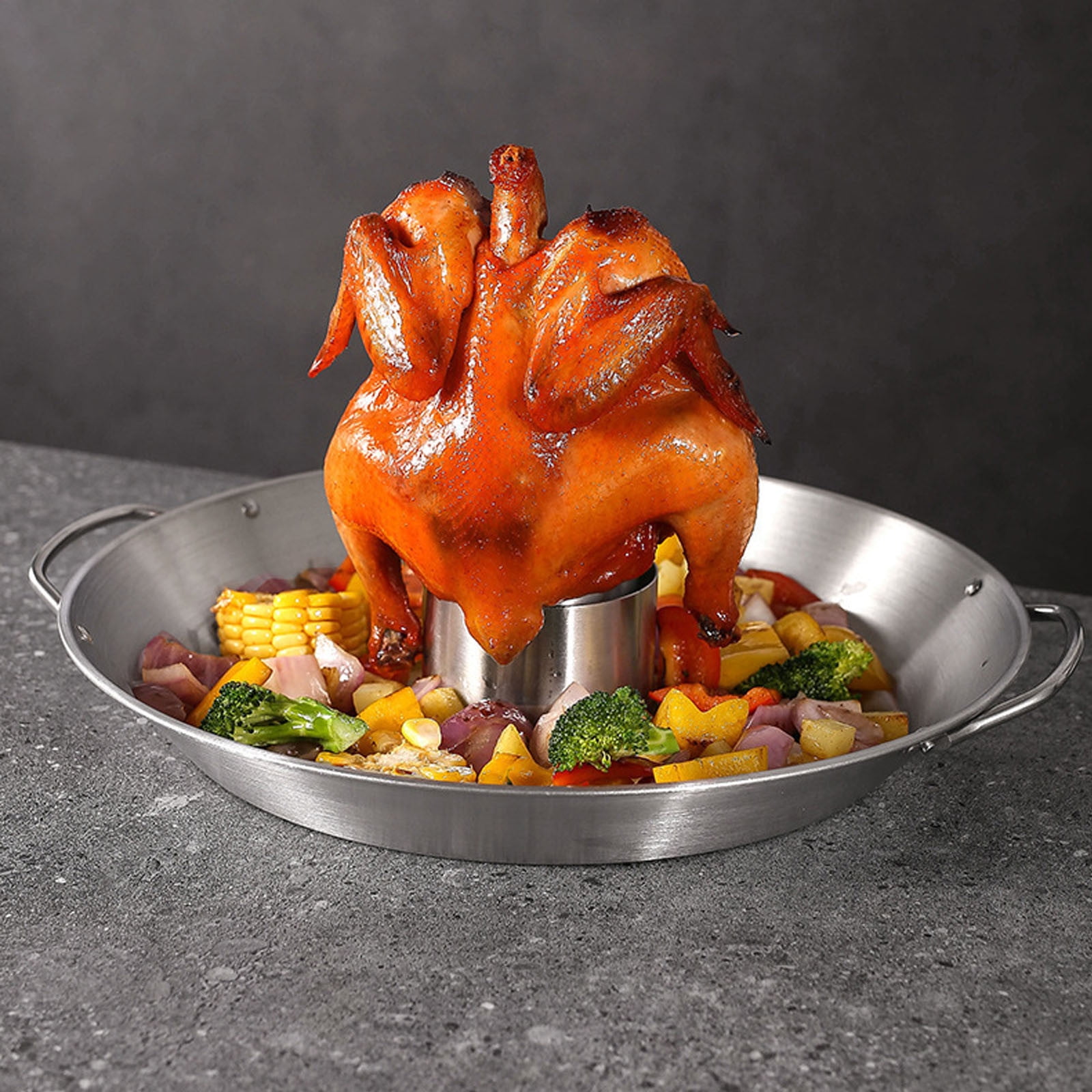 KITTEHIGM Stainless Steel Chicken Roaster Removable Turkey Rack Ear Roaster  Chicken Roaster Outdoor Picnic Bbq Returns Pallet