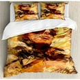 thumbnail image 3 of Vintage Airplane Duvet Cover Set Twin Size, Abstract Portrait Male Pilot with Fighter Plane Pastel Color Dramatic Sky, Decorative 2 Piece Bedding Set with 1 Pillow Sham, Multicolor, by Ambesonne, 3 of 3