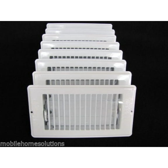 Mobile Home RV Parts. Floor Register 4" x 8". White Metal Floor Vent. Lot of 8. Fits 4"x8" Hole in the floor.