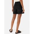 thumbnail image 3 of Women High Waist Denim Shorts, Casual Wide Leg Cargo Jean Shorts with Patch Pockets, 3 of 6