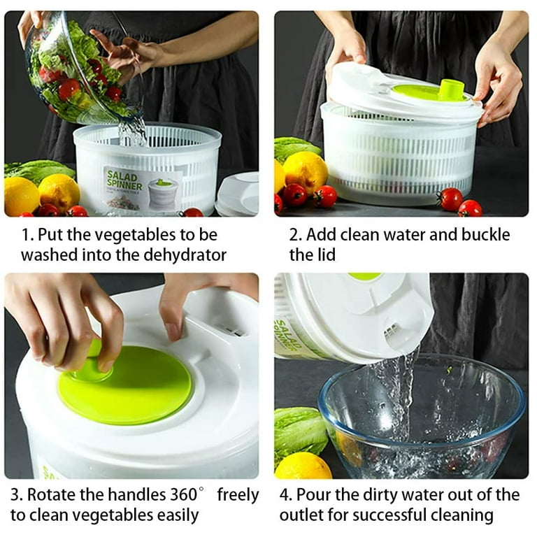 1Pcs Large Manual Salad Vegetable Fruits Washer Spinner Lettuce Dryer  Dehydrator