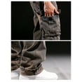 thumbnail image 5 of ZQUUVOU Mens Baggy Jeans Elastic Waisted Denim Pants with Drawstring Streetwear Brown, 5 of 6