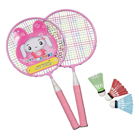Esquirla Badminton Racket for Children Badminton Shuttlecocks for Kids Adults Outside Pink