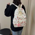 thumbnail image 6 of EDFRWWS Three-piece Cherry Backpack with Lunch Bag & Nylon Backpack (White), 6 of 9