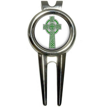 Celtic Christian Cross/Irish Ireland Scotland Scottish/Green White Golf Divot Repair Tool and Ball (Best Golf In Scotland)