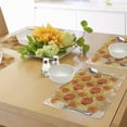 thumbnail image 4 of Ambesonne Orange Place Mats Set of 4, Grunge Rose Floral Art, Standard Size, Orange Tan, 4 of 6