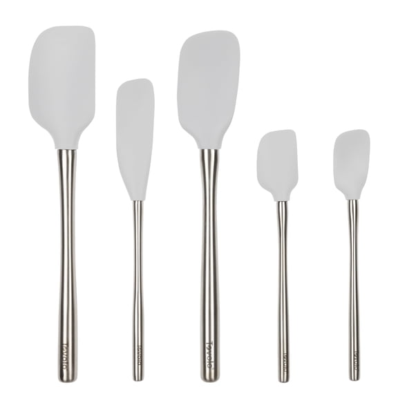 Tovolo Flex-Core Spatula Stainless Steel Handled Set (Set of 5) - Oyster Gray