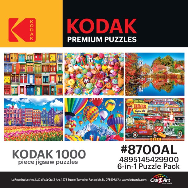 CraZArt Kodak 1000Piece Jigsaw Puzzles, 6 Pack of Individually