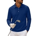 thumbnail image 2 of LODIENY Men's Long Sleeve Golf Shirts Lightweight Moisture Wicking Performance Tops Casual Collared Button Down Workout Basic Tees Blue M, 2 of 9
