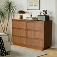 thumbnail image 6 of UPGO 44.8'' Fluted Dresser for Living Room, Bedroom, Hallway, Entryway with Deep 6 drawers, Wooden Dresser, 6 of 11