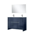 thumbnail image 2 of Lafarre 48 in W Navy Blue Double Vanity, White Quartz Top, Faucet Set & 43 in Mirror, 2 of 6