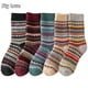 thumbnail image 2 of Calcetines Retro de lana para mujer, medias gruesas de tubo medio, rayas, rombos, ciervos, flores, nieve, estilo étnico, 5 pares, 2 of 4