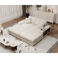 thumbnail image 4 of Modern Convertible Sofa Sleeper Couch, Corduroy Upholstered Double Chaise Lounge With Arm Storage Cabinet For Living Room Apartment Office, 4 of 14
