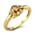 thumbnail image 2 of 925 Sterling Silver Gold Vermeil 6X4mm Oval Citrine Solitaire Women Valentines Day Gifts Ring, 2 of 3