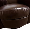 thumbnail image 6 of Lowe Contemporary Leather-Look Swivel Accent Chair - Chocolate, 6 of 9