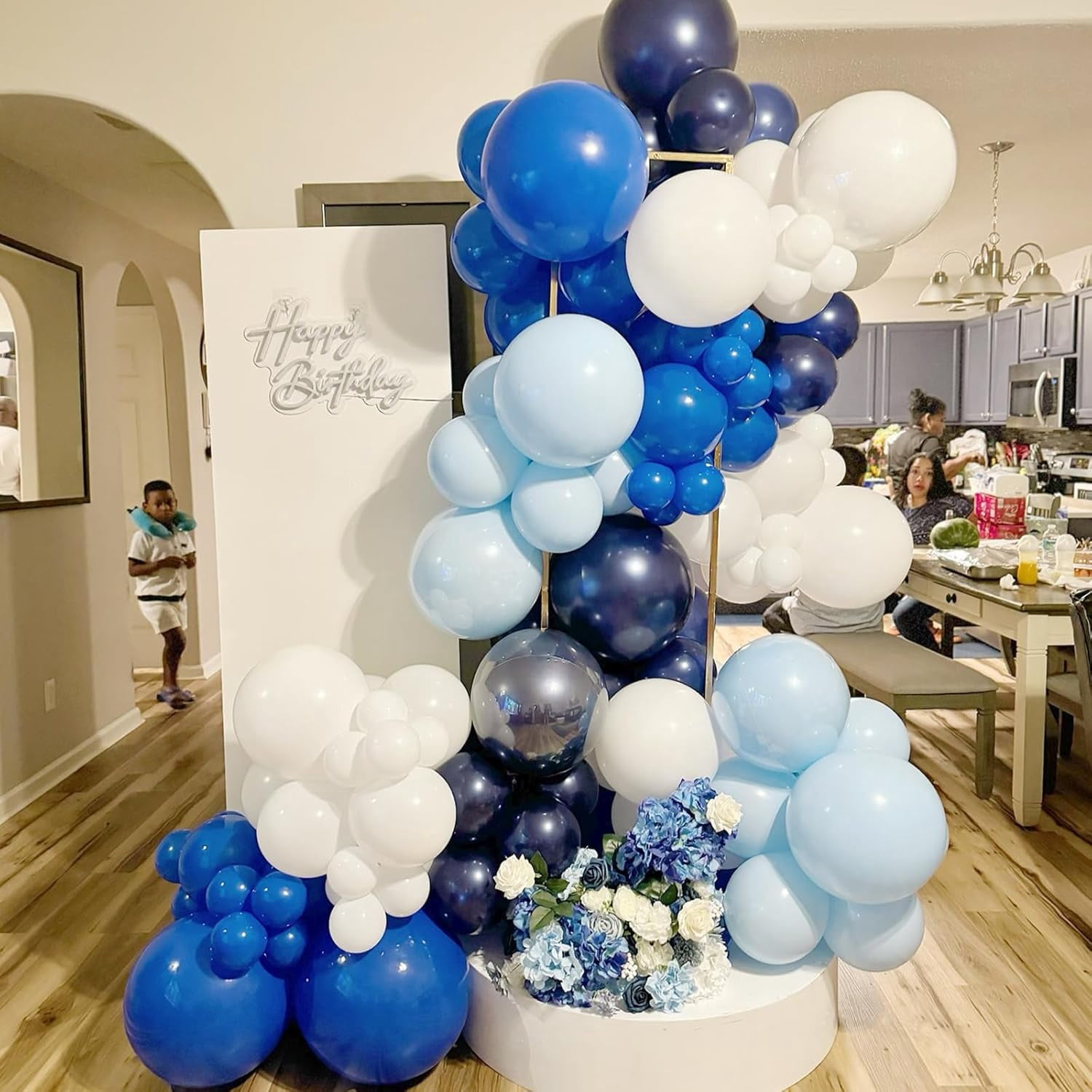 Blue Balloons, 60 Pcs 12 Inches Metallic Macaron Baby Blue Balloon Light Blue Balloons for Boy Baby Shower Birthday Wedding Celebration Party Decorations