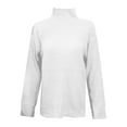 thumbnail image 6 of Womens High Neck Sweaters Cable Knitted Loose Pullover Tops Long Sleeve Solid Color Fall Winter Knitwear (3XL, White), 6 of 6
