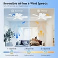 thumbnail image 6 of PHORUS 46'' Silver Low Profile Flush Mount Ceiling Fan with Lights, Remote & App Control, Dual-Sided Modern/Rustic 6 Blades, Reversible, 3 CCT,Bedroom & Kitchen, 6 of 8