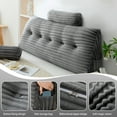 thumbnail image 6 of ANMINY Triangular Headboard Pillow Corduroy Velvet Removable Cover Neck Support Roll Side Pockets Twin, 6 of 7