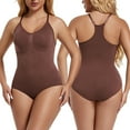 thumbnail image 2 of JGGSPWM Bodysuit for Women Tummy Control Shapewear Seamless Tight Strapless Suspender Body Clothes Body Shaping Open Jumpsuit Brown XL, 2 of 8