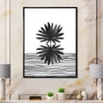 thumbnail image 3 of Designart Black and White Tropical Leaf On Striped II FLOAT FRAME WALL ART, 3 of 4