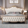 thumbnail image 2 of Light luxury American solid wood bed Modern simple double bed Master bedroom European high-grade queen bed king bed My Lux Decor Round, 2 of 7