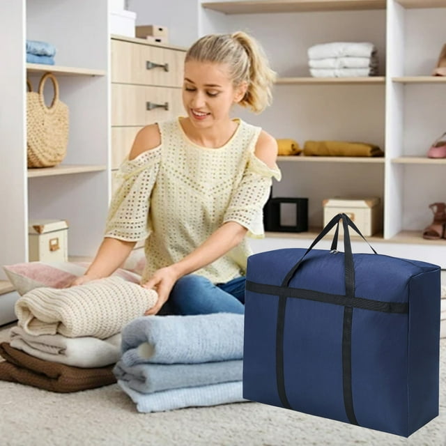 Bolsa de almacenamiento resistente para mudanzas y embalaje de objetos pesados. Bolsa de almacenamiento grande tejida para ropa y edredones. Bolsas de almacenamiento de tela Oxford.