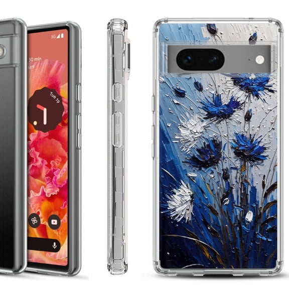 Shockproof Phone Case for Google Pixel 8a 5G, Hybrid Case Cover, by OneToughShield - Cornflower