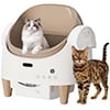 Memoryfield Open-Top Self Cleaning Cat Litter Box with App Control, Safety Sensors, Odor Control, Bags, Beige