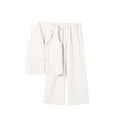 thumbnail image 4 of Miluxas Women's 2 Piece Outfits Sleeveless Suit Vest and Wide Leg Pants Business Casual Blazer Sets White XL(XL), 4 of 7