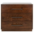 thumbnail image 2 of SAFAVIEH Couture Mallory Contemporary Nightstand with 3 Drawers, Dark Brown, 2 of 15