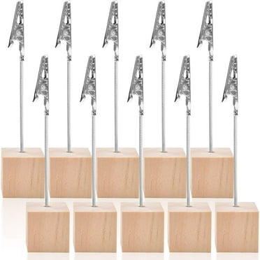 Efavormart 10 Pack | 5" Natural Mini DIY Tabletop Wooden Display Easel Stands, Rustic Place Card ...