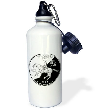 3dRose State Quarter of Delaware (PD-US), Sports Water Bottle, 21oz