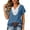 Blue, variant on Womens Relaxed Fit Crinkle Gauze Blouse - Embroidered Split V-Neck Lace Top, Boho Casual Short Sleeve Dark Gray,Size XL