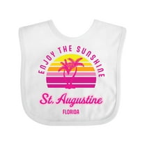 Inktastic Summer Enjoy the Sunshine St. Augustine Florida in Pink Boys or Girls Baby Bib