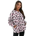 thumbnail image 7 of SCRAWLGOD Leopard Print Pink Black Crewneck Fall Sweatshirts for Women Trendy Women's Long Sleeve Pullover Tops with Pockets Fashion for Daily Wear, Spots, Office, S, 7 of 7