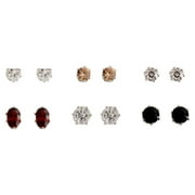 Time and Tru Women's Jewelry Essentials Multi-colored Stud Earrings, 6-Pack
