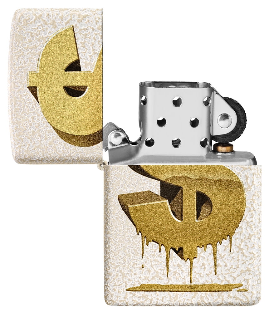 Zippo Drippy Dollar Design Mercury Glass Pocket Lighter
