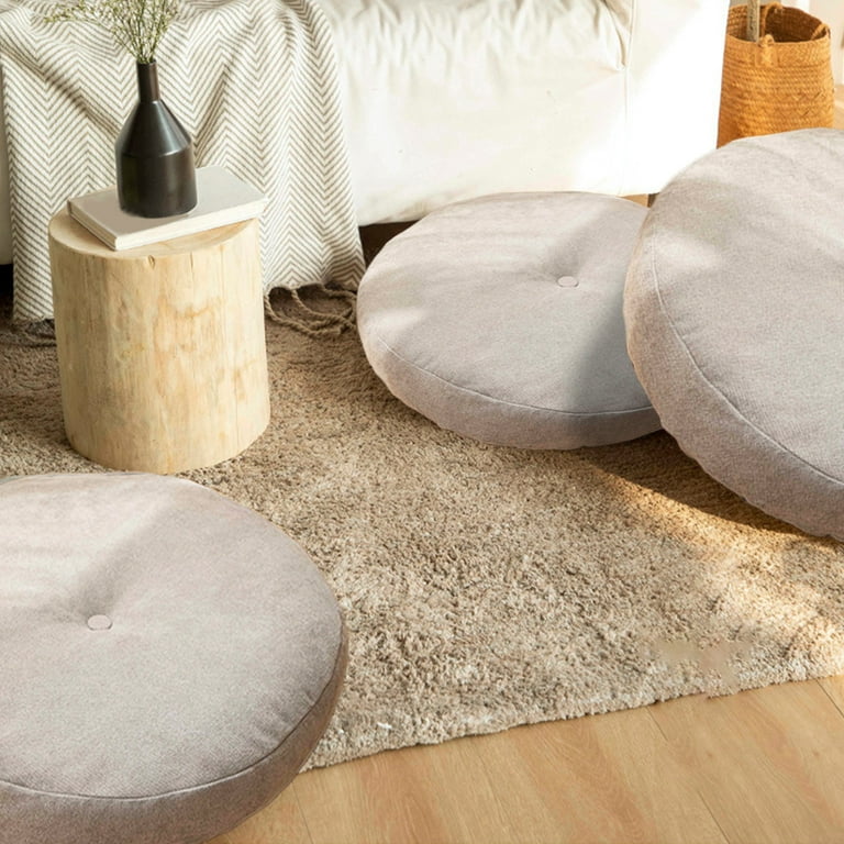 Clearance Round Floor Pillows Cushions Meditation Floor Round Pillow Large Floor Pillow for Adults and Kids Futon Cushion Mat for Living Room Sofa Bedroom Balcony 16.5 16.5 Inch Gray Walmart