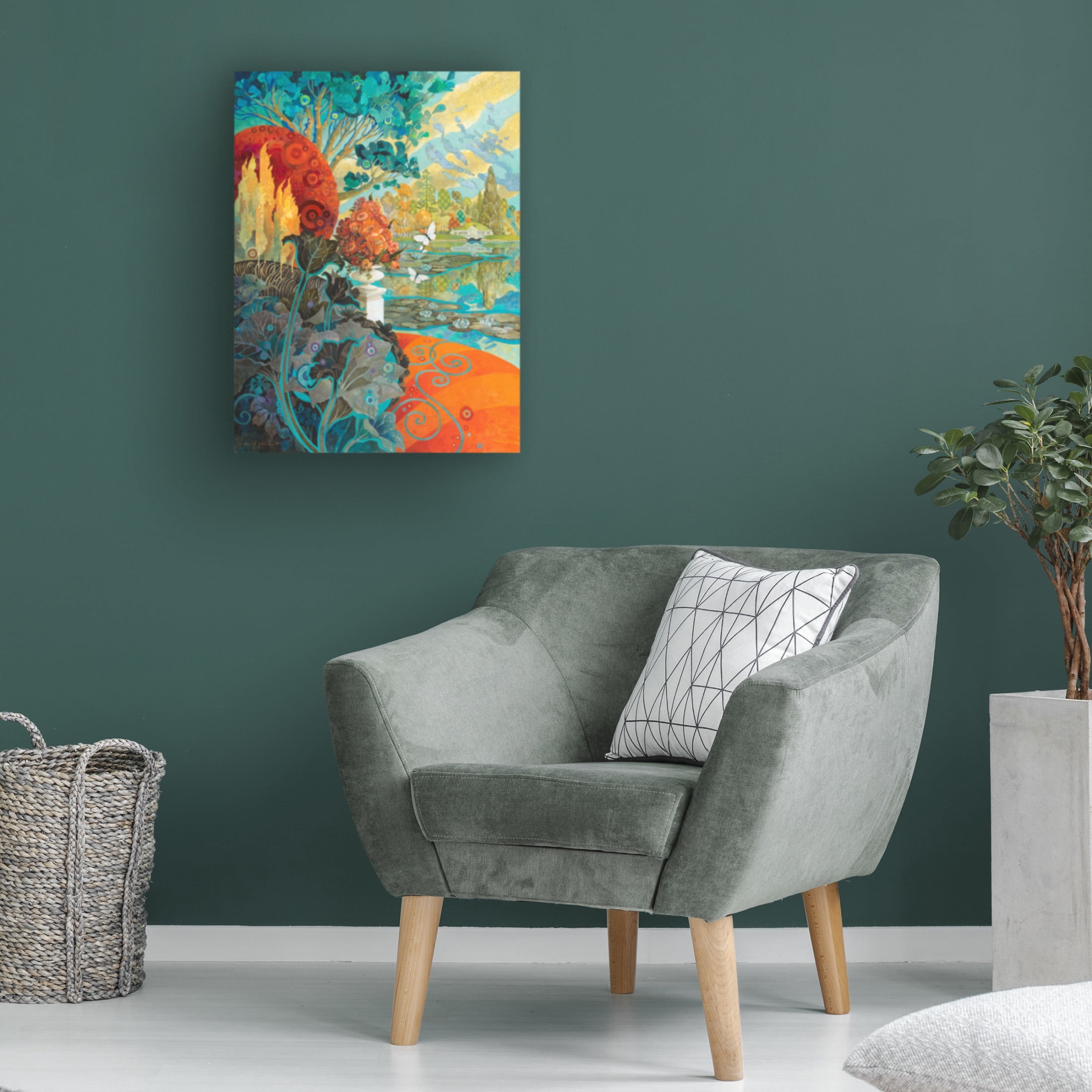 Canvas Wall Art - David Galchutt 'A View of Sheffield Park East Essex' Wall Art for Living Room, Bedroom, or Office Décor by Trademark Fine Art - 35 x 47 Inches