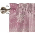 thumbnail image 4 of Christmas Pink Kitchen Curtains and Valances Set, Rod Pocket Curtains Tier Farmhouse Window Curtains 24 Inch Length, Snowflake Ombre Romantic Winter Retro 3 Piece Kitchen Curtains Set, 4 of 6