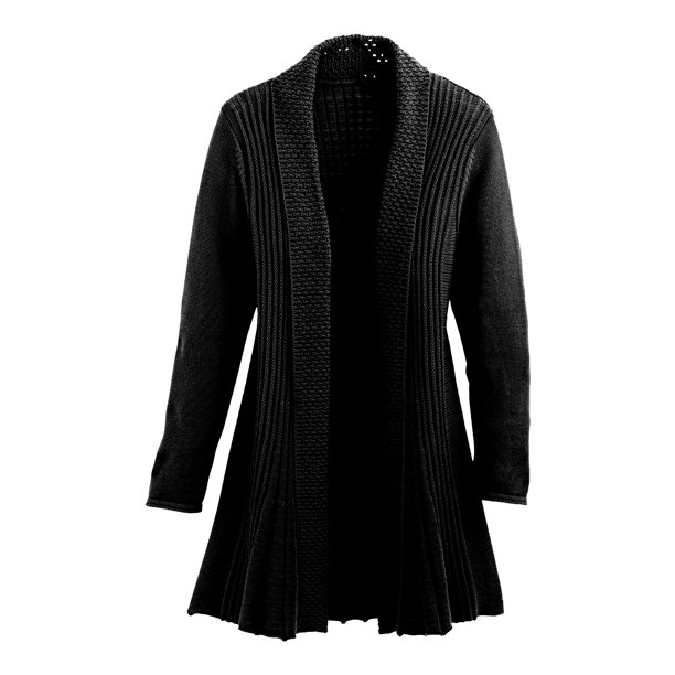 Cardigans for Women Long Sleeve Swingy Soft Knit Cardigan Sweater W/PocketBlack (Large
