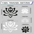 thumbnail image 2 of 4Pcs 4 Styles PET Waterproof Self-adhesive Car Stickers Reflective Decals for Car Motorcycle Decoration White & Black July Lotus 200x200mm 1pc/style DIY, 2 of 9