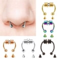 thumbnail image 3 of TONKBEEY Personalized Horseshoe Fake Nose Ring Hoop Magnetic Septum Nose Rings Non Piercing Nose Studs Stainless Steel Nose Ring, 3 of 15