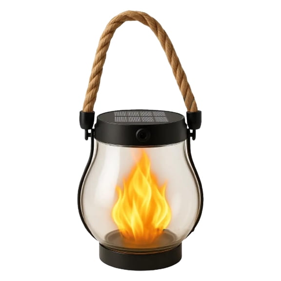 Mozhitti Solar Outdoor Lights Dancing Flame Solar Outdoor Lights Solars Rope Flame Lamp Decorative Hanging/Table Light For Camping Yard Patio Porch Garden D