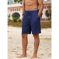 thumbnail image 3 of Men's Beach Shorts 9" Elastic Waist Drawstring Short Lightweight Regular Fit Casual Summer Shorts, 3 of 6