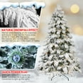 thumbnail image 3 of Hommoo 8FT Snow Flocked Christmas Tree with 470 Warm White LED Lights, 1242 PVC with Memory Wire Tips,Power Pole & Hinged Structure – Realistic Snowy Holiday Tree, 3 of 5