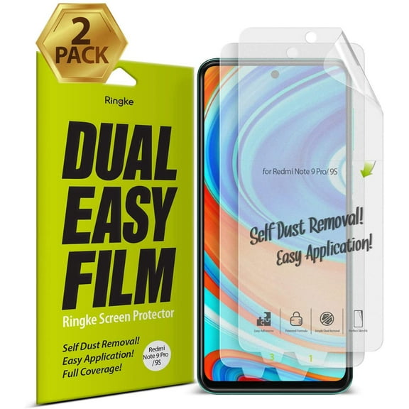 Xiaomi Redmi Note 9 Pro / Redmi Note 9s Screen Protector, Ringke [Dual Easy Film] - 2 Pack