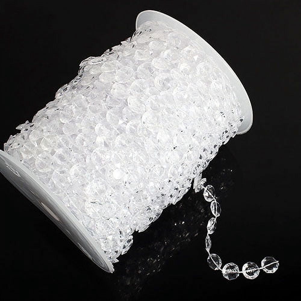 opvise 30 Meters Transparent Plastic Resin Beads Curtain Window Door Wedding Backdrop Transparent
